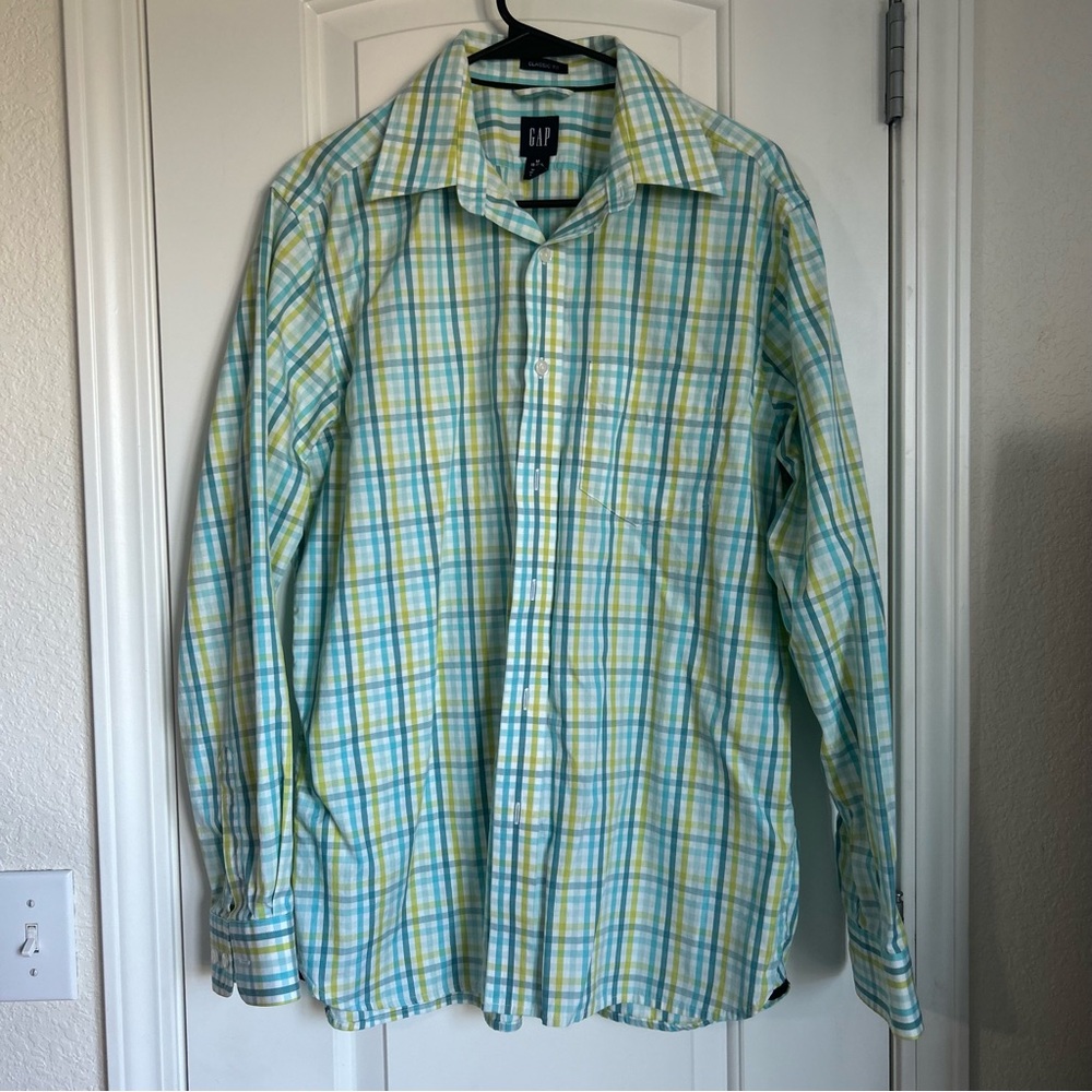 Gap Y2K Mens Long Sleeve Classic Fit Button Up Shirt - Size Medium 15/15.5